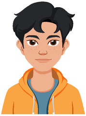 Young Man in Orange Hoodie