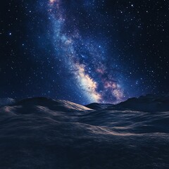 Naklejka premium The Milky Way as seen from a distant moon, with swirling stars and nebulae lighting up the night sky