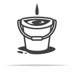 Water dripping into bucket icon transparent vector isolated