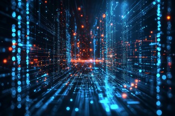 Obraz premium Digital Technology background of data and network