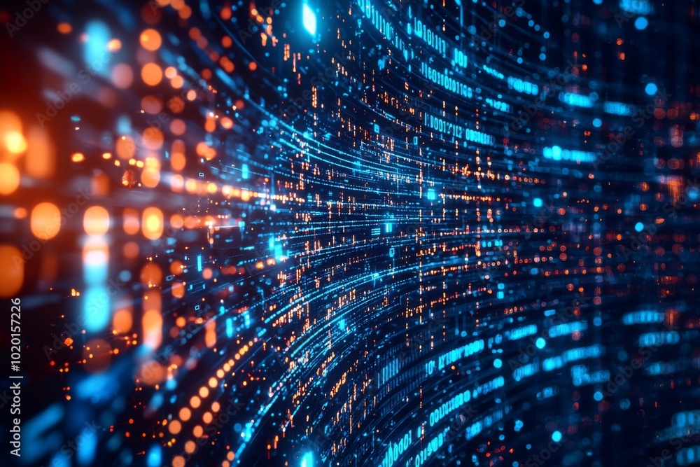 Poster digital technology background of data and network