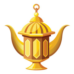 Ramadan lamp golden vector illustration