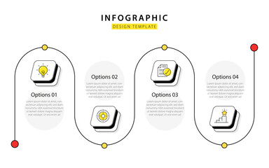 Timeline infographic template. 4 Step timeline journey, calendar Flat simple infographics design template. presentation graph. Business concept with 4 options, vector illustration.