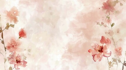 Delicate watercolor flowers in soft hues blend beautifully, offering a tranquil and inviting atmosphere perfect for various settings. Generative AI