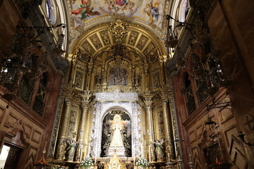 Interior view of the Basilica of Our Lady of Hope Macarena, Seville, Andalusia, Spain  