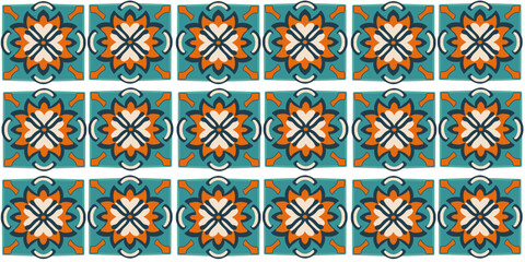 Traditional Portuguese baroque-style tile, seamless texture.