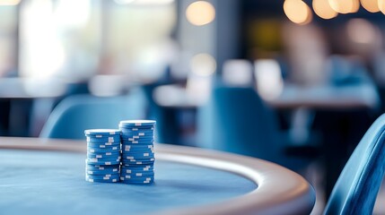 Fototapeta premium Luxurious High-Roller Lounge Scene - Exclusive Velvet Chairs and Dim Lighting in a Private VIP Casino Atmosphere