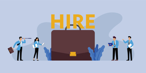 Job Hiring and Recruitment Process 2d flat vector illustration