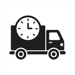 Van icon. Commercial vehicle. Delivery time icon