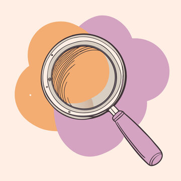 recommend clip art: Search magnifying glass vector line art