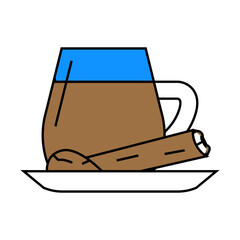 masala chai indian cuisine line icon vector. masala chai indian cuisine sign. isolated symbol illustration