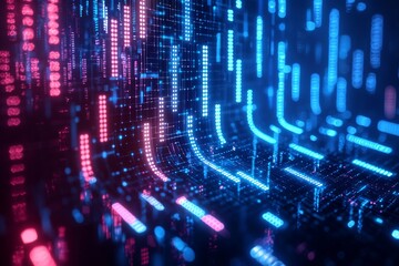 Obraz premium Digital Technology background of data and network