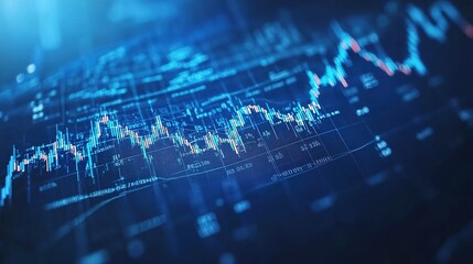 Obraz premium Dynamic Financial Data Visualization in Blue Tones