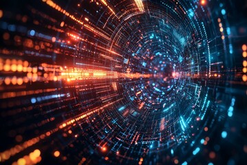 Fototapeta premium Digital Technology background of data and network
