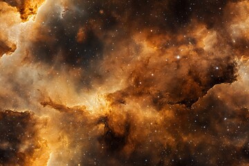 Fototapeta premium Seamless Pattern Cosmic Landscape, a mesmerizing scene of swirling nebulae and distant celestial bodies, showcasing the beauty of the universe.