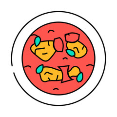 vindaloo curry indian cuisine line icon vector. vindaloo curry indian cuisine sign. isolated symbol illustration