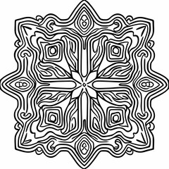 Fototapeta premium Elegant Floral Mandala Design with Delicate Lines