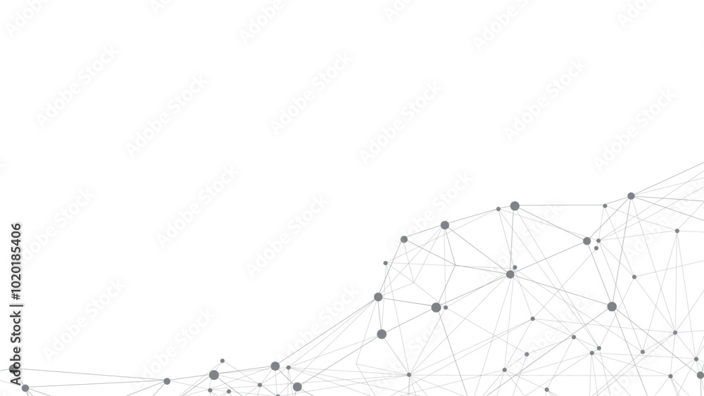 Poster Technology abstract background. Abstract Plexus mesh geometric background. Circles connected by lines. Minimalist mesh backdrop. Abstract polygonal shape.