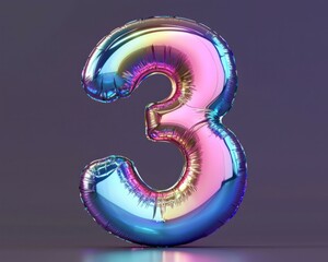 3d numeral "4"  surface from liquid metal, round corners