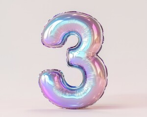 3d numeral "4"  surface from liquid metal, round corners