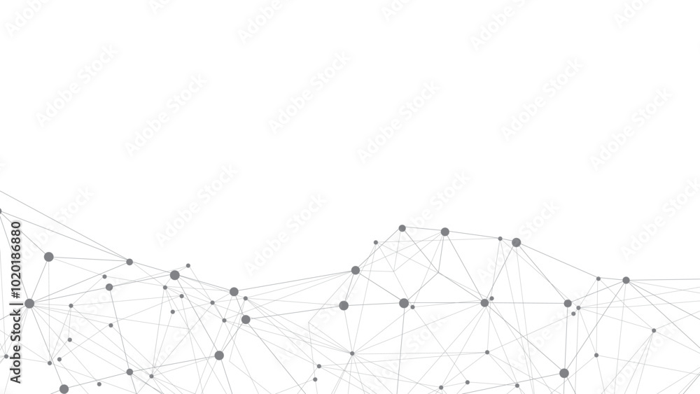 Poster Technology abstract background. Abstract Plexus mesh geometric background. Circles connected by lines. Minimalist mesh backdrop. Abstract polygonal shape.