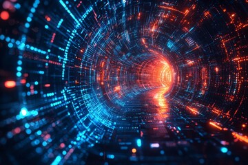 Fototapeta premium Digital Technology background of data and network