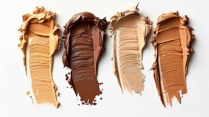 Four Swatch Samples of Liquid Foundation Makeup