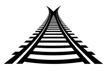 Railway Line | vector silhouette illustration on white background