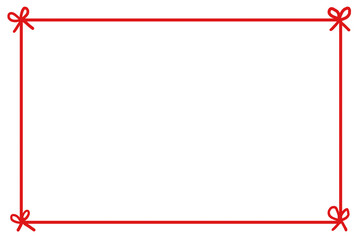 Obraz premium 赤い糸赤いリボンフレーム素材