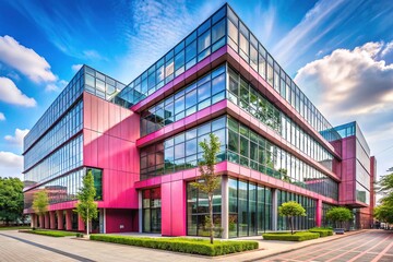 Obraz premium Modern Architectural Design Featuring Pink 2020 Year Shine with a Futuristic Aesthetic for Creative Spaces