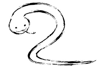 筆で描いたような蛇