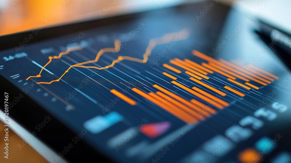 Poster data visualization on digital tablet for analysis