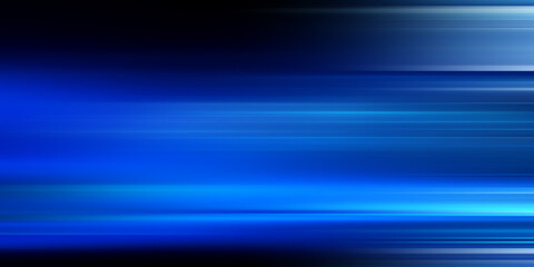 Obraz premium Modern blue abstract high-speed light motion effect on black background 