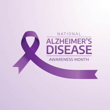 National Alzheimers Disease Awareness Month vector design template good for celebration usage. Purple ribbon. flat design. eps 10.