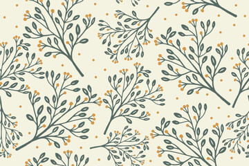 flower patterns in nature, tiny flowers on the branches, colorful trendy flower designs