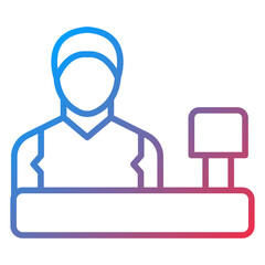 Cashier Male Icon Style