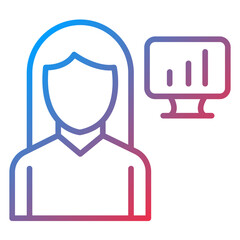 Data Scientist Female Icon Style