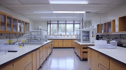 73. A lab with fume hoods designed for environmental research