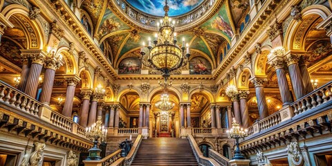 Obraz premium Stunning Interior of Palais Garnier: Exploring the Majestic Opera House in Paris