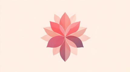 Obraz premium Elegant Abstract Geometric Flower Logo in Soft Pink Shades