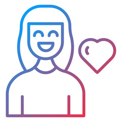 Obraz premium Happy Woman Icon Style