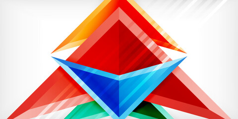 Obraz premium Abstract background color triangles and arrows composition. Vector Illustration For Wallpaper, Banner, Background, Card, Book Illustration, landing page