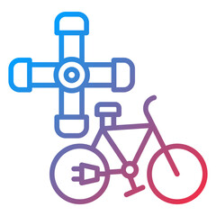 Electric Bike Hub Icon Style