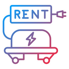Electric Skateboard Rental Hub Icon Style
