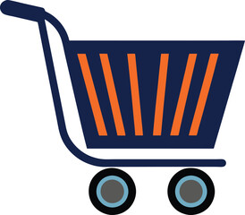 Modern shopping trolley icon logo vector art