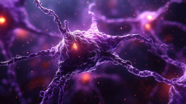 Microscopic View of a Neuron - Exploring the Human Brain