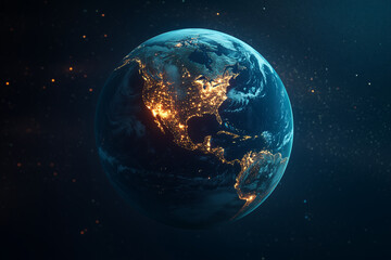 Animated Globe Representing North America