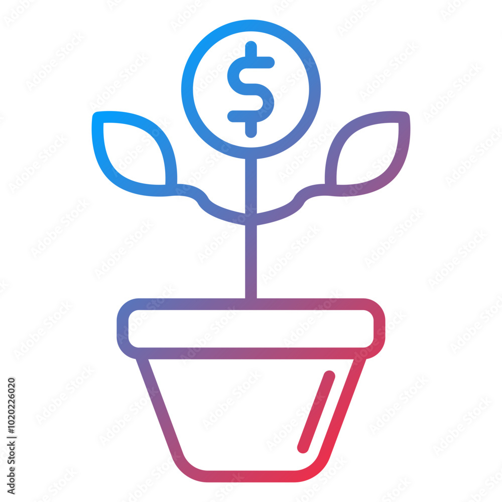 Poster Money Growth Icon Style