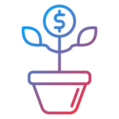Money Growth Icon Style