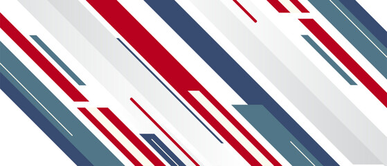 Dynamic Geometric Abstract Background With Red and Blue Stripes